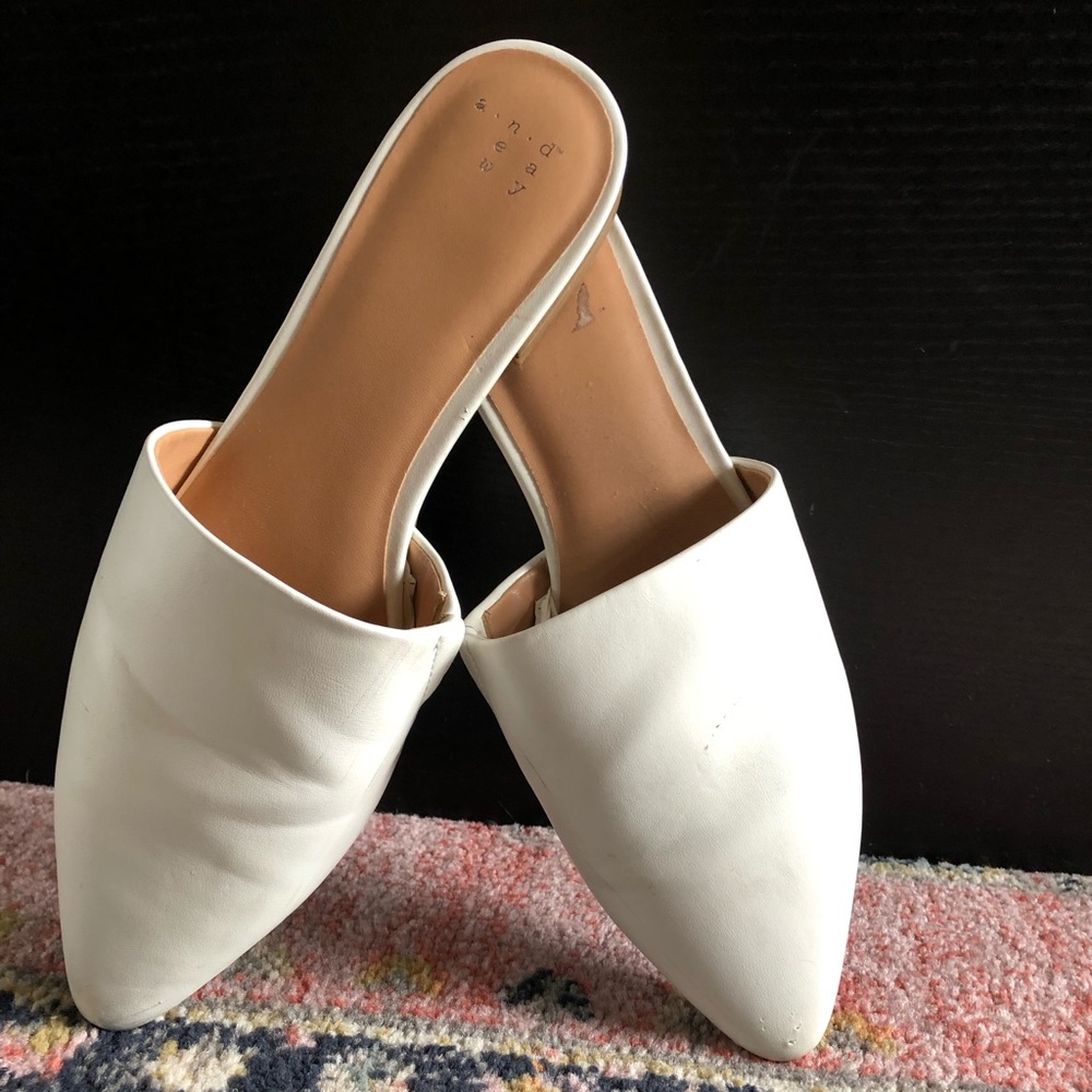 White Flat Mules